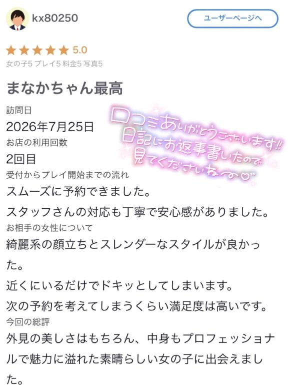 【お礼写メ日記】