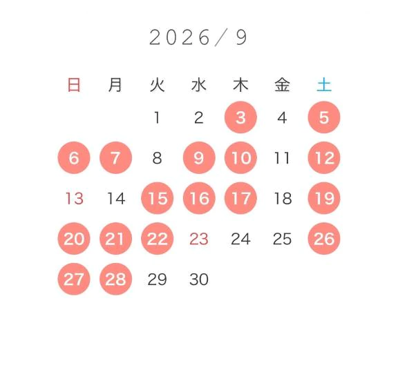 9月シフト❣️