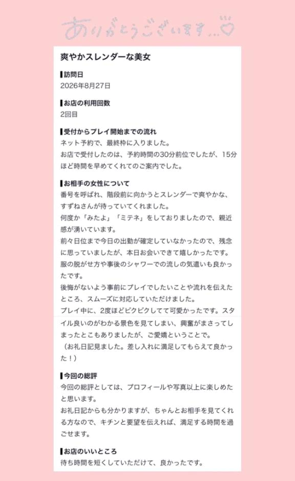 【お礼写メ日記】