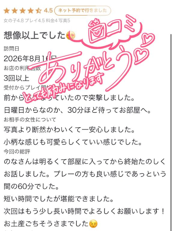 【お礼写メ日記】