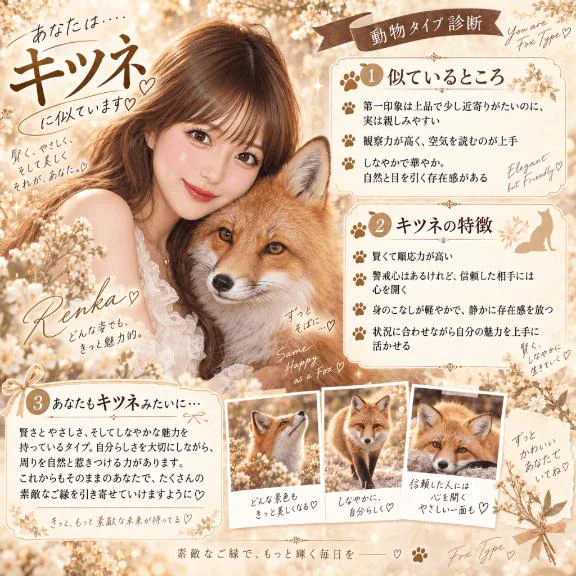 私、キツネらしいです🦊💕