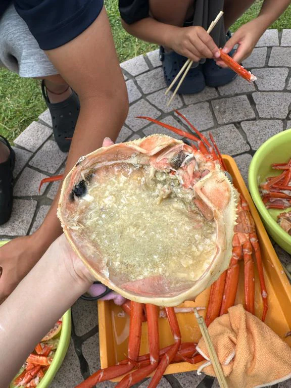朝から飯テロ〜🦀