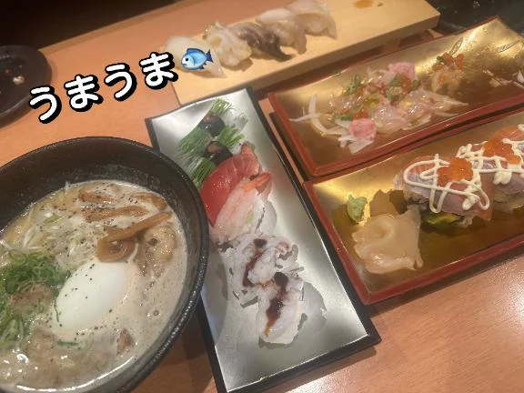 出勤終わりに、あじゅな姫と🍣
