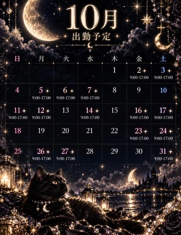 10月出勤予定