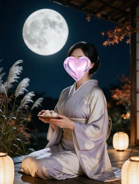 まあるい月、まあるい団子🎑 round moon, round dumplings.