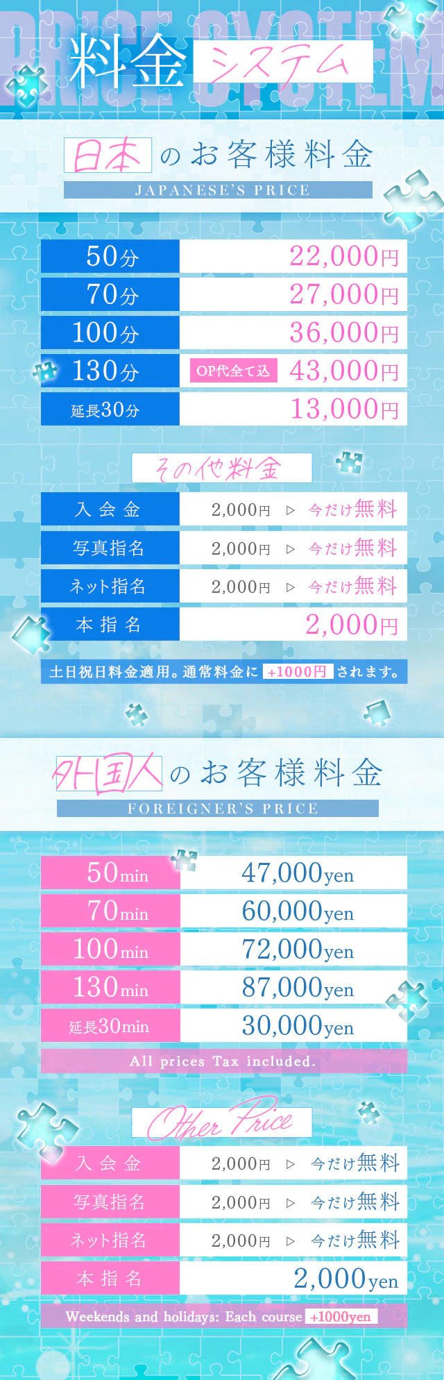 Price table (original)