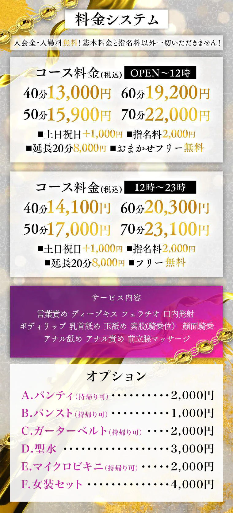 Price table (original)